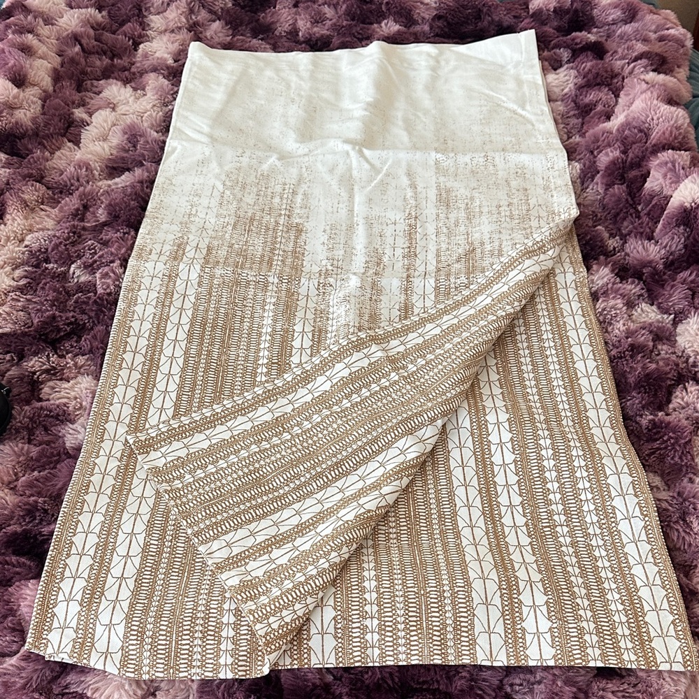 White and Gold West Elm Curtain Panel